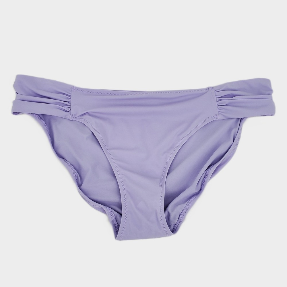 Amazon‎ Essentials Ruched Side Bikini Bottom UPF 50+ XL Lavender Lined Stretch